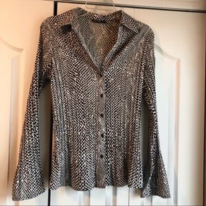 Animal Print Button Down Blouse